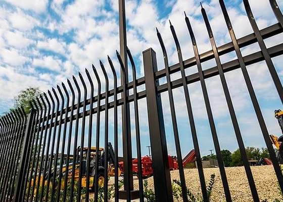 8ft Wide Industrial Wrought Iron Security Fence Powder Coated