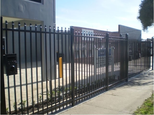 Black Q195 2400mm Width Steel Tubular Fencing For Ornamental