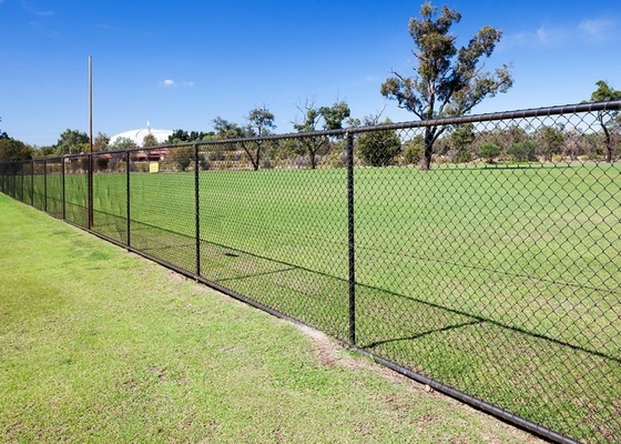 1.8m Height High Security 2.5mm Steel Chain Link Fencing Galvanized Round Post