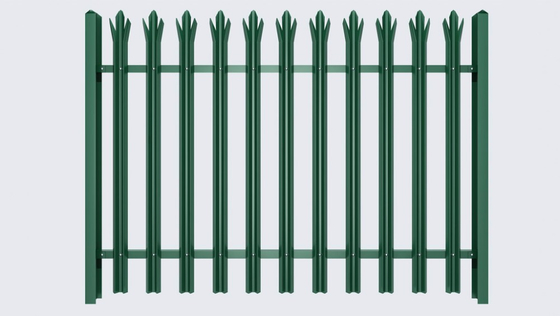 ISO9001 Steel Palisade Fencing , Splayed Top 8 Ft High Privacy Fence
