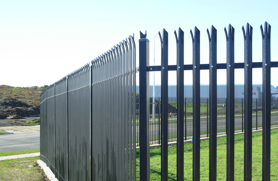 ISO9001 Steel Palisade Fencing , Splayed Top 8 Ft High Privacy Fence