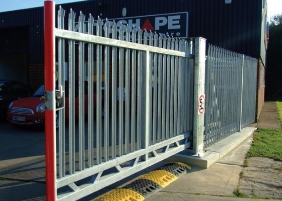 3m Steel Palisade Fencing , 12m Length Palisade Sliding Gate