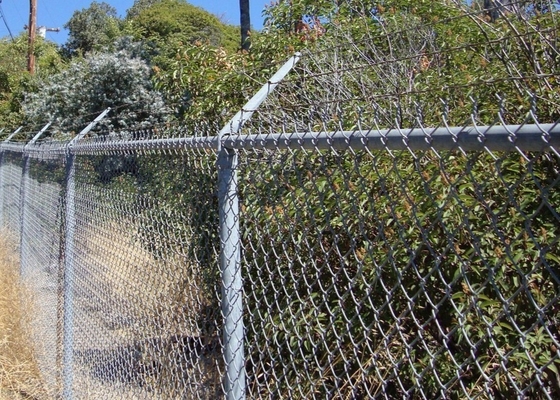 9 Gauge 5*5cm Steel Chain Link Fencing 6 Feet Galvanized Diamond Mesh Wire