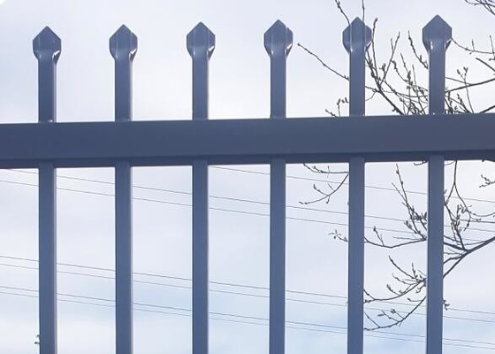 Powder Coated Black Wrought Iron Fencing 5 Feet High Spear